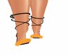 Lenci Orange Fur Heels