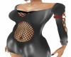 black leather meshy dres