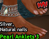 Pearl Anklets 3- Silver