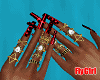 FG~ Red Nails/Gold Rings