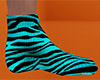 Teal Tiger Stripe Socks (M)