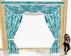 Off White&Teal Drapes