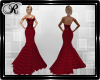 Red Satin Evening Gown