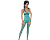 Teal corset and garters