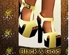 Gold & Black Heels
