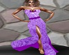 purple strapless gown