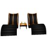 black/gold pool chair