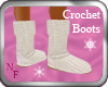 {NF} White Crochet Boots