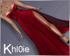 K vday red gown dres bun