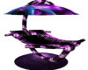 purple swirl swing chair