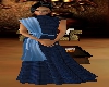 Blue Pleated Gown Toga