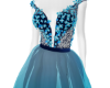 Blue Sheer Floral Dress