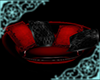 Black/red cuddle couch