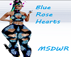 Blue rose hearts