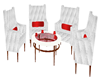 red white coffee chairs