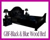 GBF~Blue Black Wlood Bed