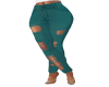 JD TEAL RIPPED JEANS