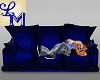!LM Blue Pillow Sofa Nap
