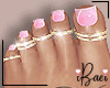 Feet Pink - Gold Rings