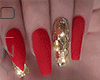 Red-Gold Diamond Nails