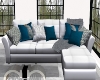 white/teal sectional