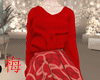 梅 red sweater & skirt