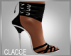 C black silver heels