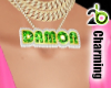 damon gold/green necklac