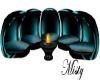 Teal PVC cosy fire chat