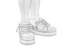 white sneakers + socks