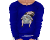 Flat Blue Pug Sweater