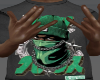 green and black tee