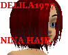 Nina Hair -blk/dark red