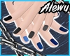 Nails Blue/Black