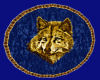 Blue -Gold Wolf Rug