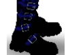 Black/Blue Buckled Boots