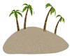 small island with palms