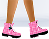 Pink Plaid Boots
