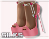  Pink Silk Bling Heels