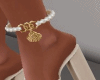 Gold Pearl Anklet L