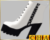 Cha`White Leather Boots