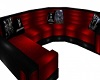 rock metal red couch
