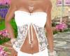 WHITE HALTER TOP