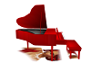 BABY GRAND PIANO RED