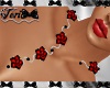Red Black Roses Necklace