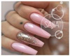 S! Pink +Glitter Nails