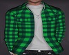 Open Green Plaid Shirt