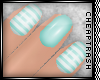 + Aqua Striped Nails