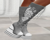 Embroidered Gray Boots