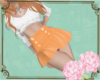 A: Orange skirt